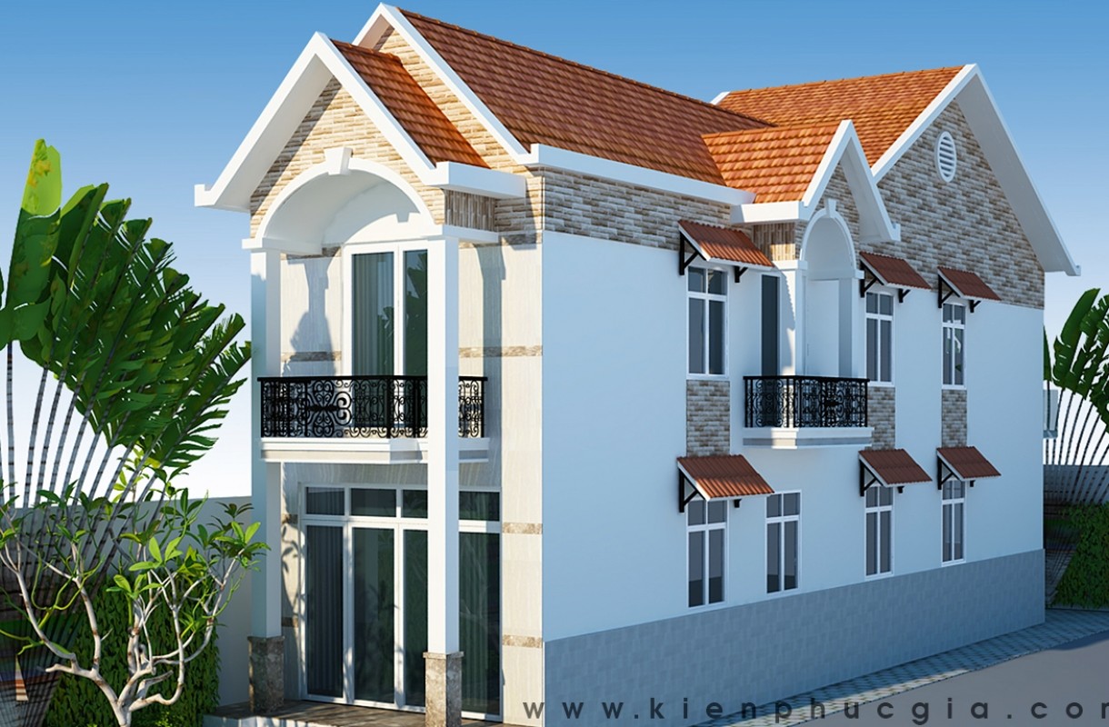 Nhà mái ngói đẹp 1 trệt 1 lầu