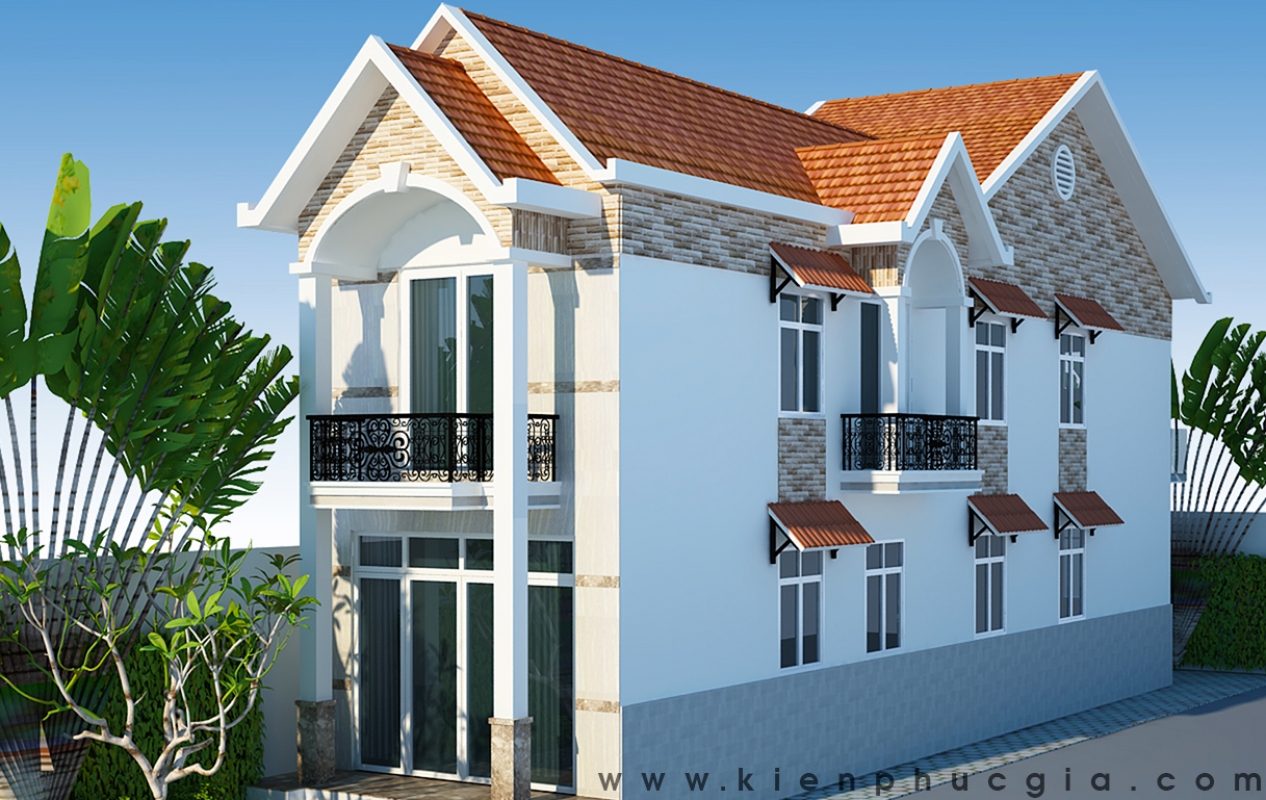 Nhà mái ngói đẹp 1 trệt 1 lầu
